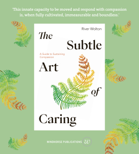 book cover with white background and a multicoloured fern